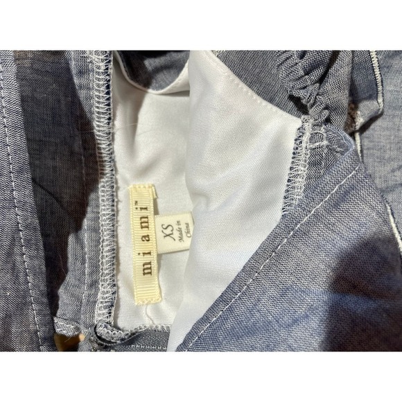 Miami Women's summer dress blue with white embroidering and tassels. XS - Picture 2 of 5